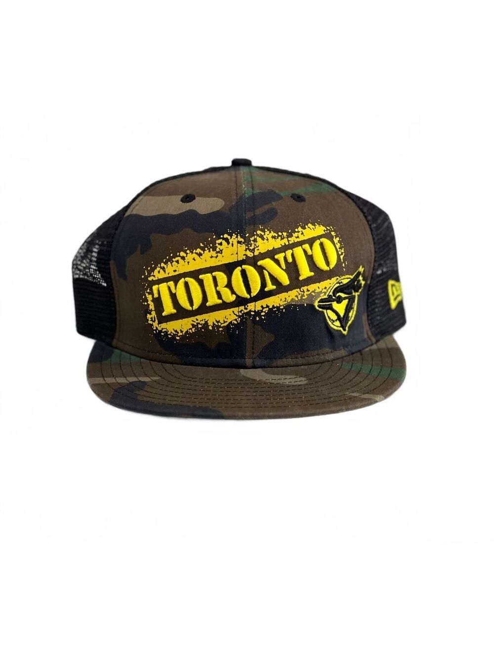 Toronto Blue Jays Camo Mesh Hat Yellow Logo MLB Size 7 3/8